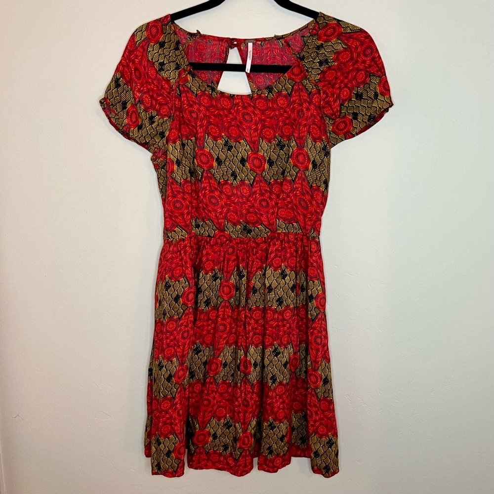 Free People Tribal Print Backless Mini Dress